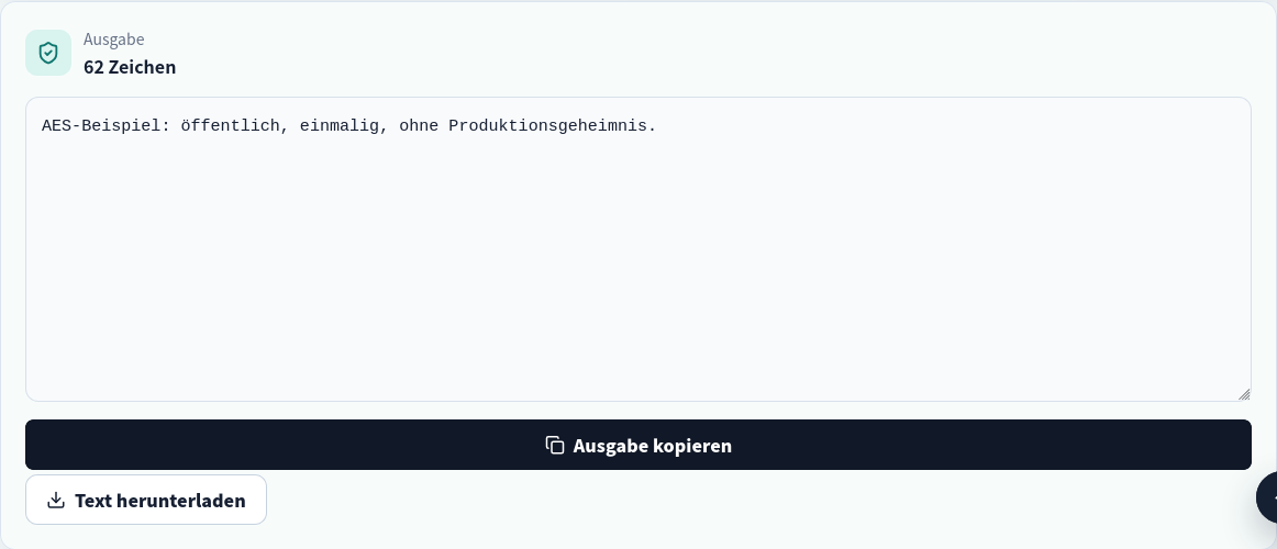 Wiederhergestellter Klartext