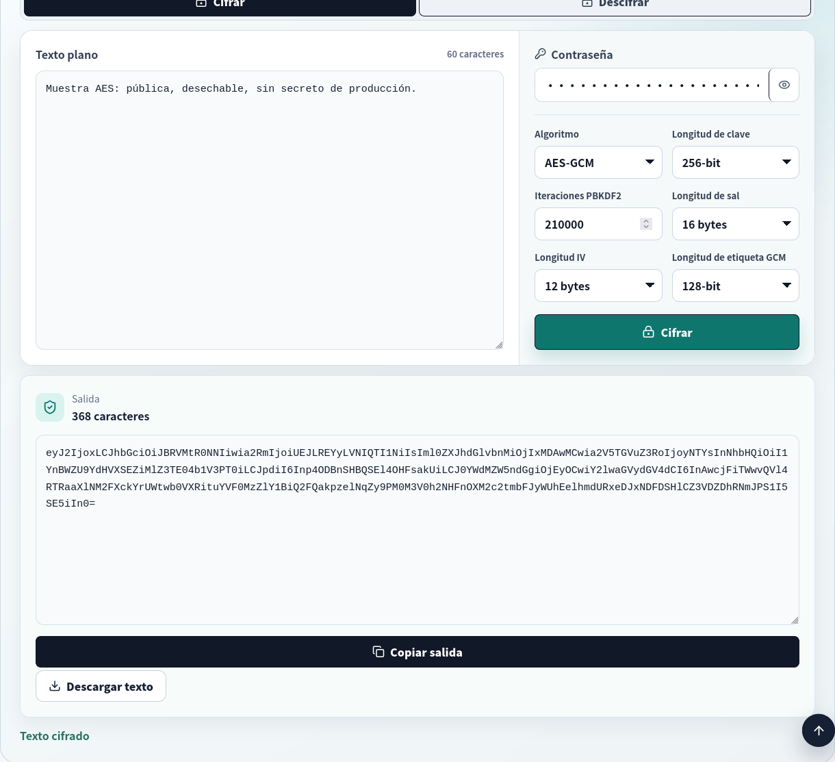 Payload Base64 cifrado
