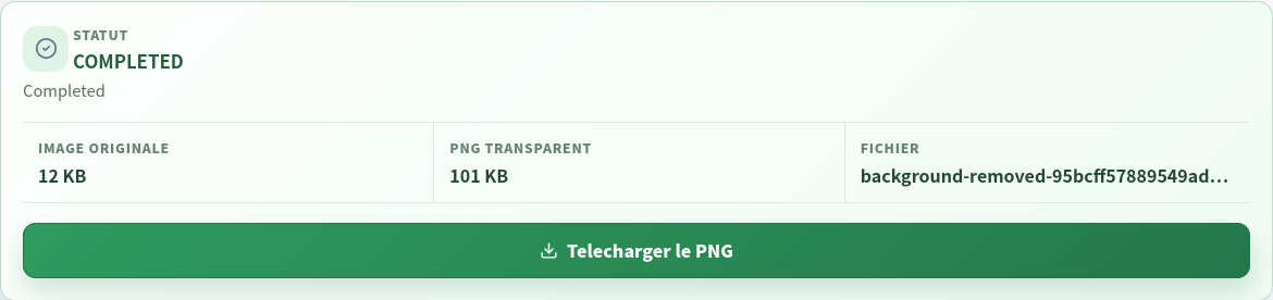 Suppression terminée avec téléchargement PNG transparent.