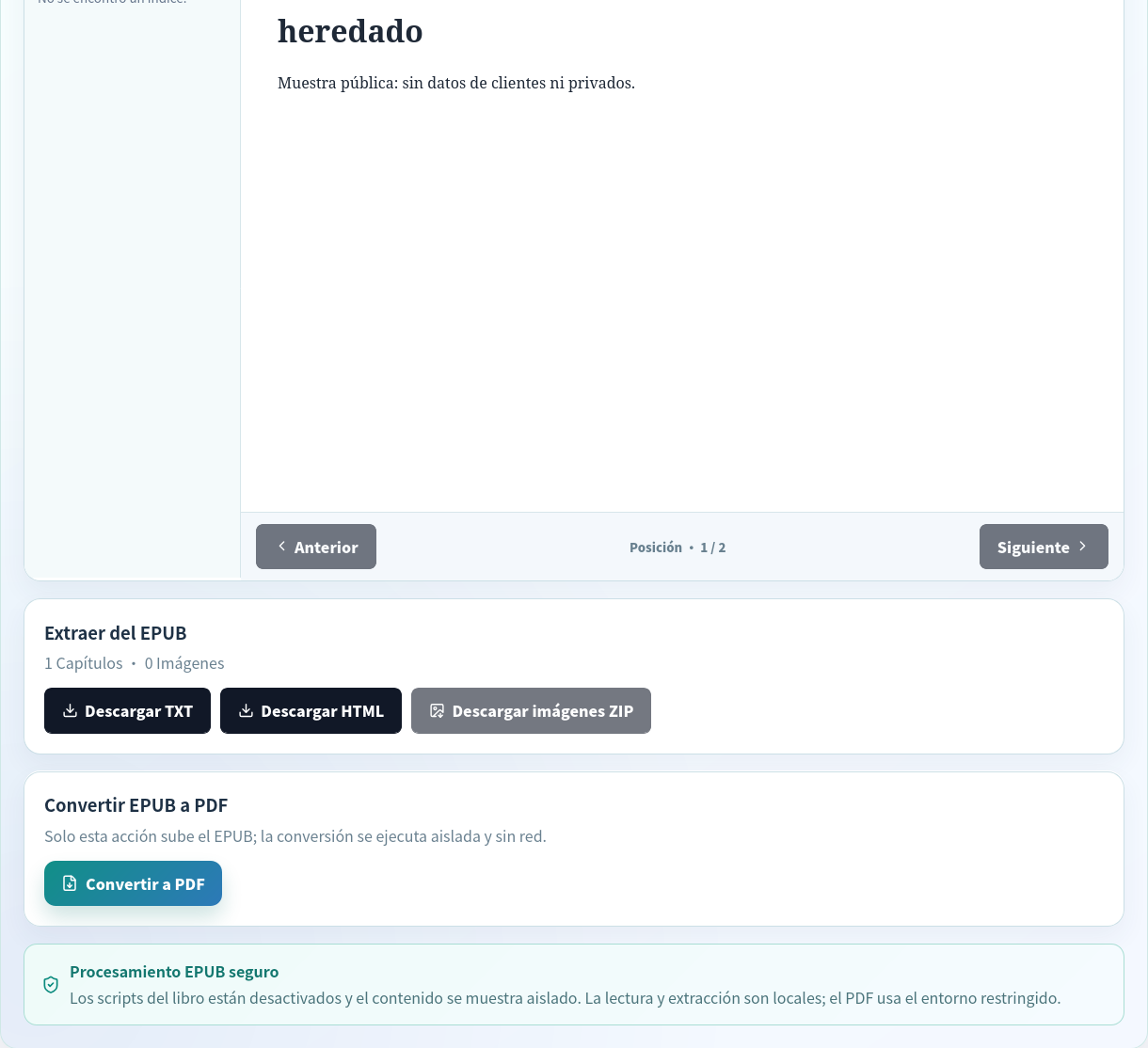 Lector EPUB local