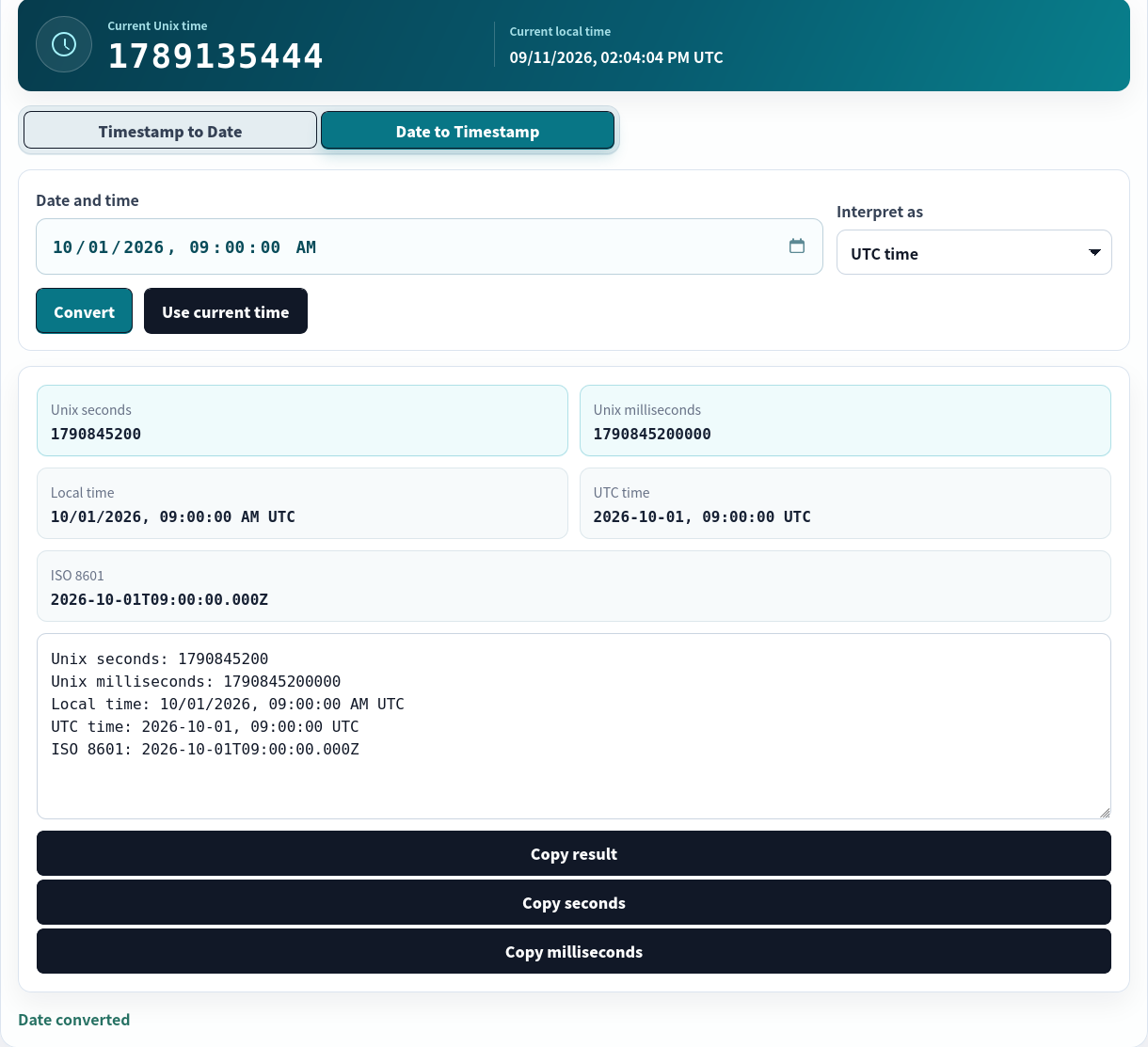 A datetime-local input deliberately interpreted as UTC.
