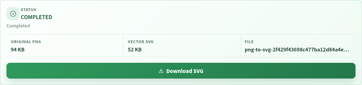 Completed server-side SVG tracing result.